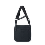 Shoulder Bag Front Slip Pocket Crossbody Black Monogrammed Canvas