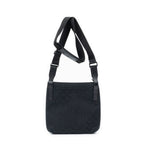 Shoulder Bag Front Slip Pocket Crossbody Black Monogrammed Canvas