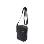 Shoulder Bag Small Square Crossbody Black Monogrammed Canvas