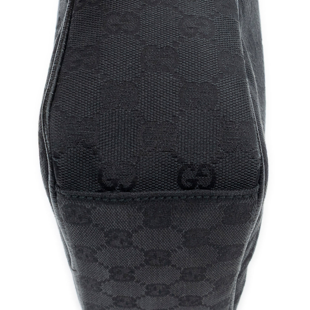 Shoulder Bag Small Square Crossbody Black Monogrammed Canvas
