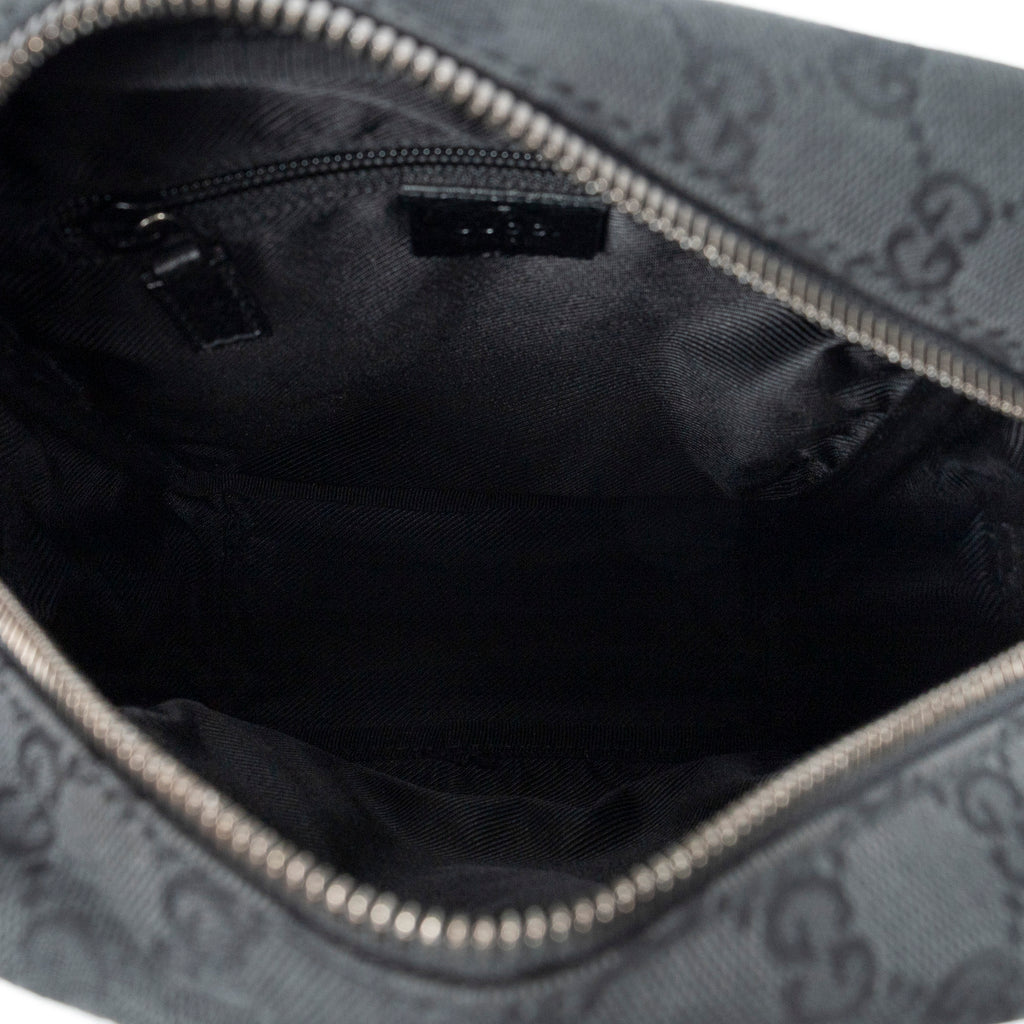 Shoulder Bag Small Square Crossbody Black Monogrammed Canvas