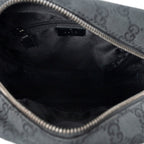 Shoulder Bag Small Square Crossbody Black Monogrammed Canvas