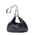 Shoulder Bag Attache Hobo Black Smooth Calfskin Leather