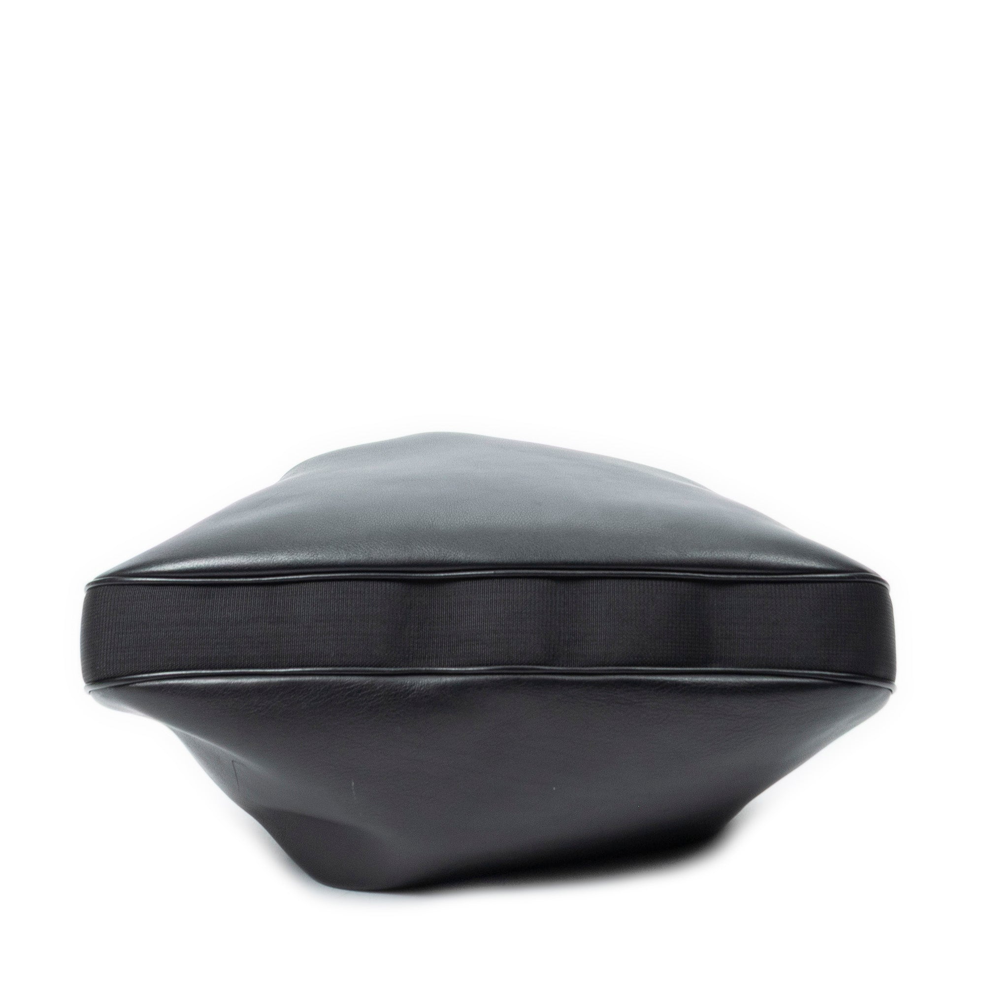 Shoulder Bag Attache Hobo Black Smooth Calfskin Leather