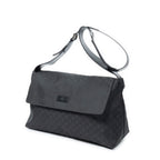 Shoulder Bag Large Messenger Black Monogrammed Nylon Canvas
