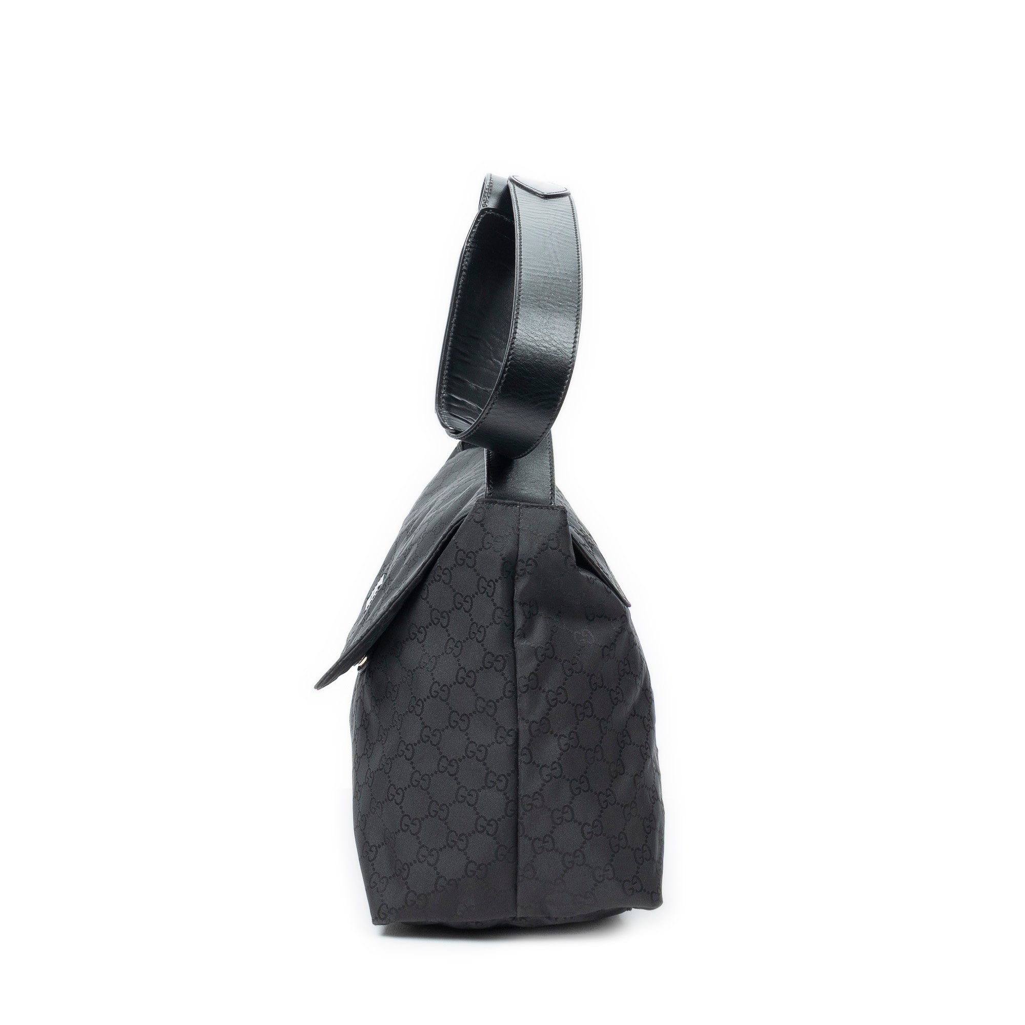 Shoulder Bag Large Messenger Black Monogrammed Nylon Canvas