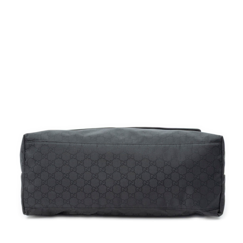 Shoulder Bag Large Messenger Black Monogrammed Nylon Canvas
