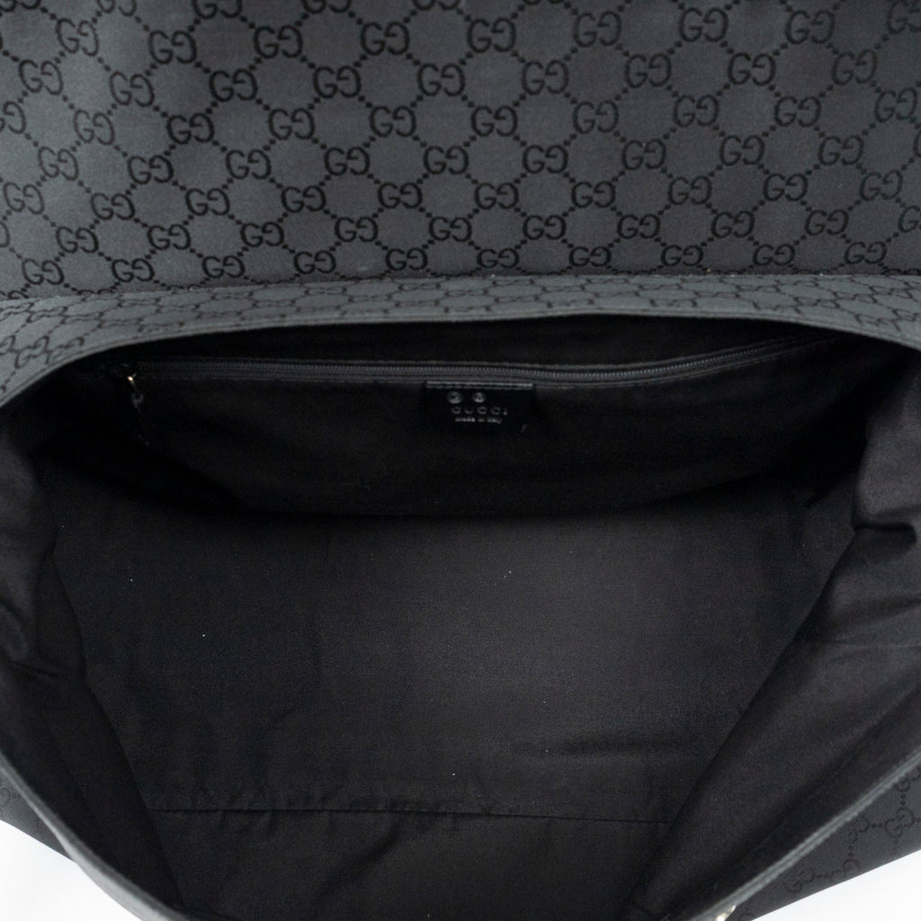 Sac à bandoulière Grand Messenger Noir Monogrammé Toile Nylon