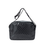 Shoulder Bag Large Messenger Black Guccissima Imprint Coated Canvas
