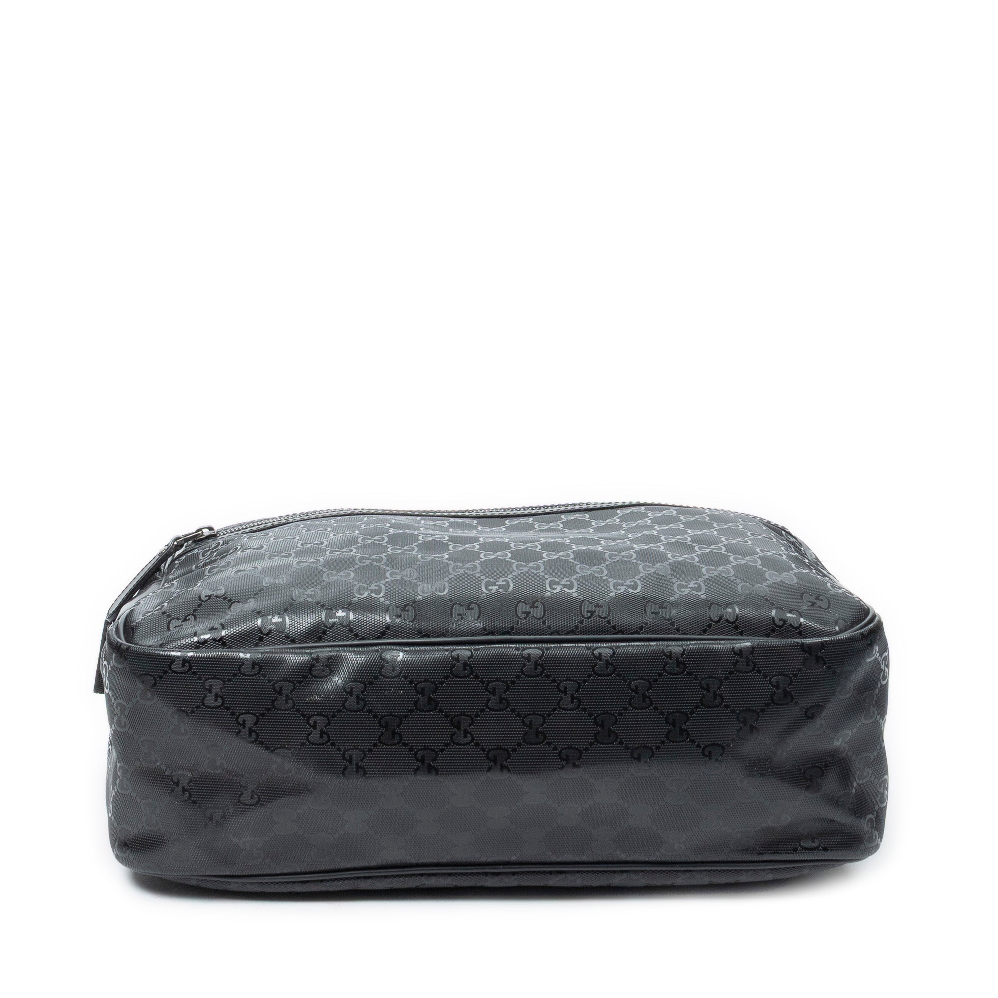 Shoulder Bag Large Messenger Black Guccissima Imprint Coated Canvas