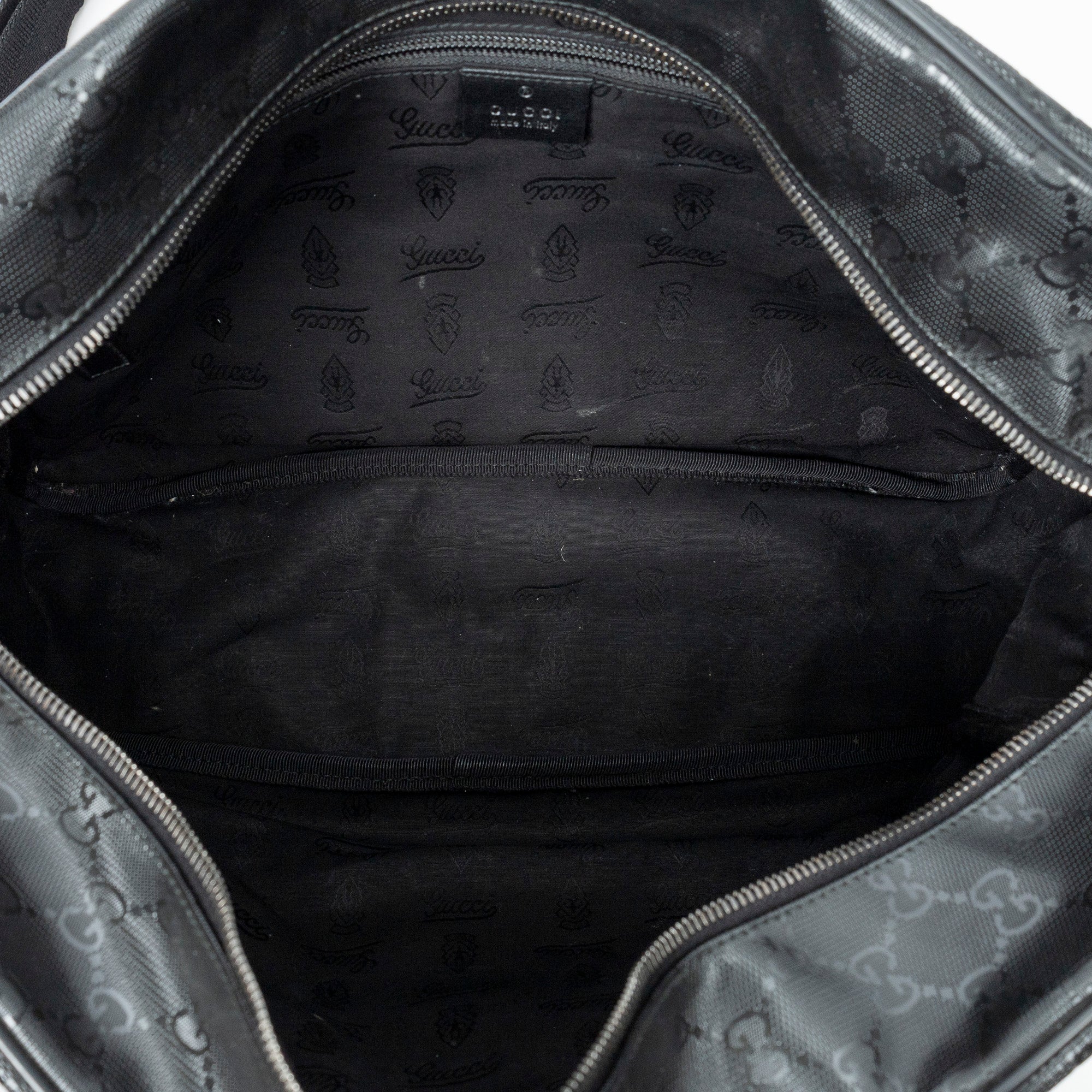 Sac Bandoulière Grand Messenger Noir Toile Enduite Imprimée Guccissima