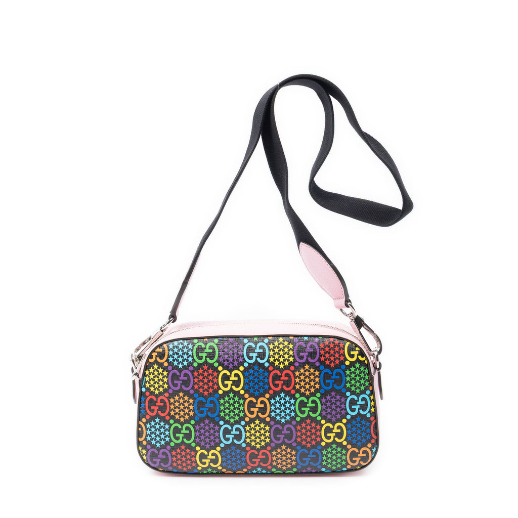 Shoulder Bag GG Psychedelic Camera Bag Pink Psychedelic Print Coated Canvas