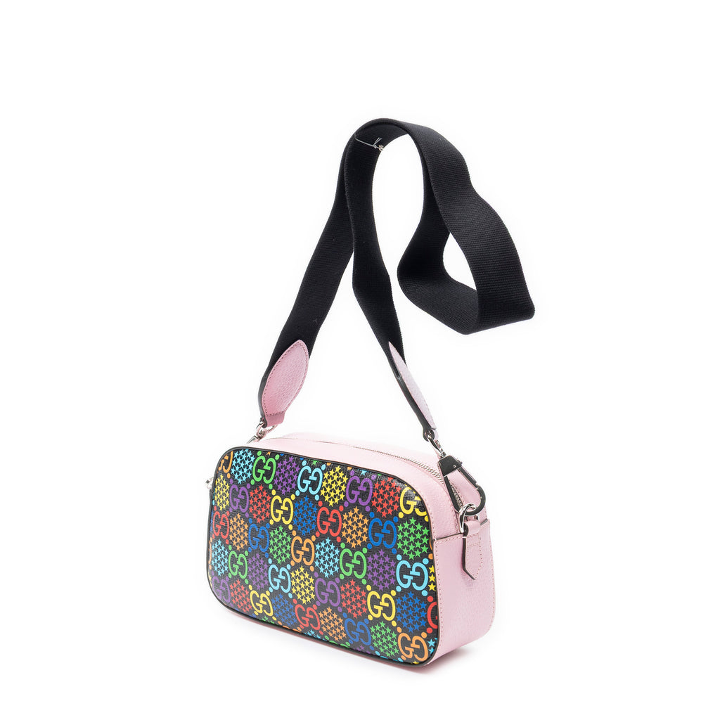 Shoulder Bag GG Psychedelic Camera Bag Pink Psychedelic Print Coated Canvas