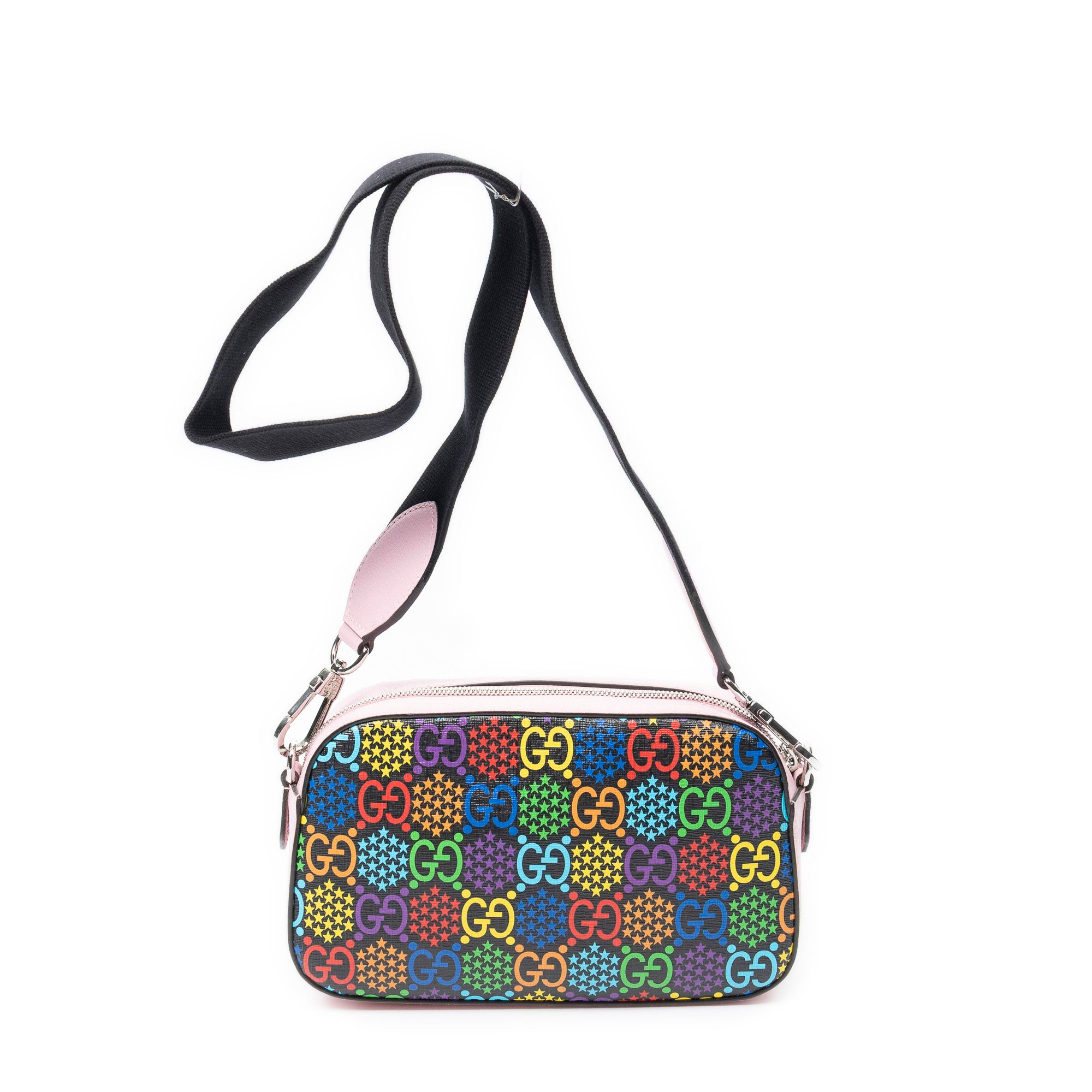 Shoulder Bag GG Psychedelic Camera Bag Pink Psychedelic Print Coated Canvas