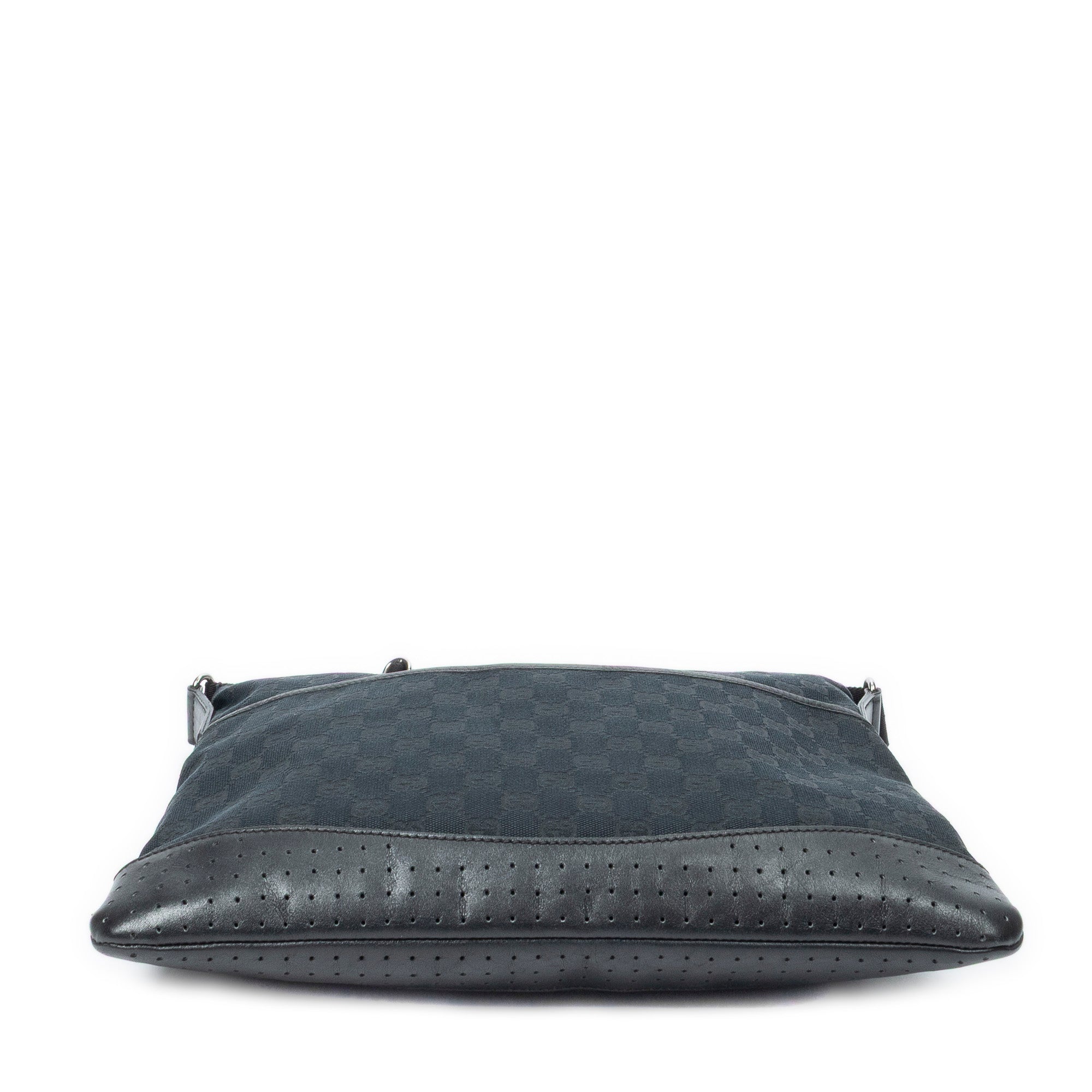 Shoulder Bag Large Messenger Black Monogrammed Canvas