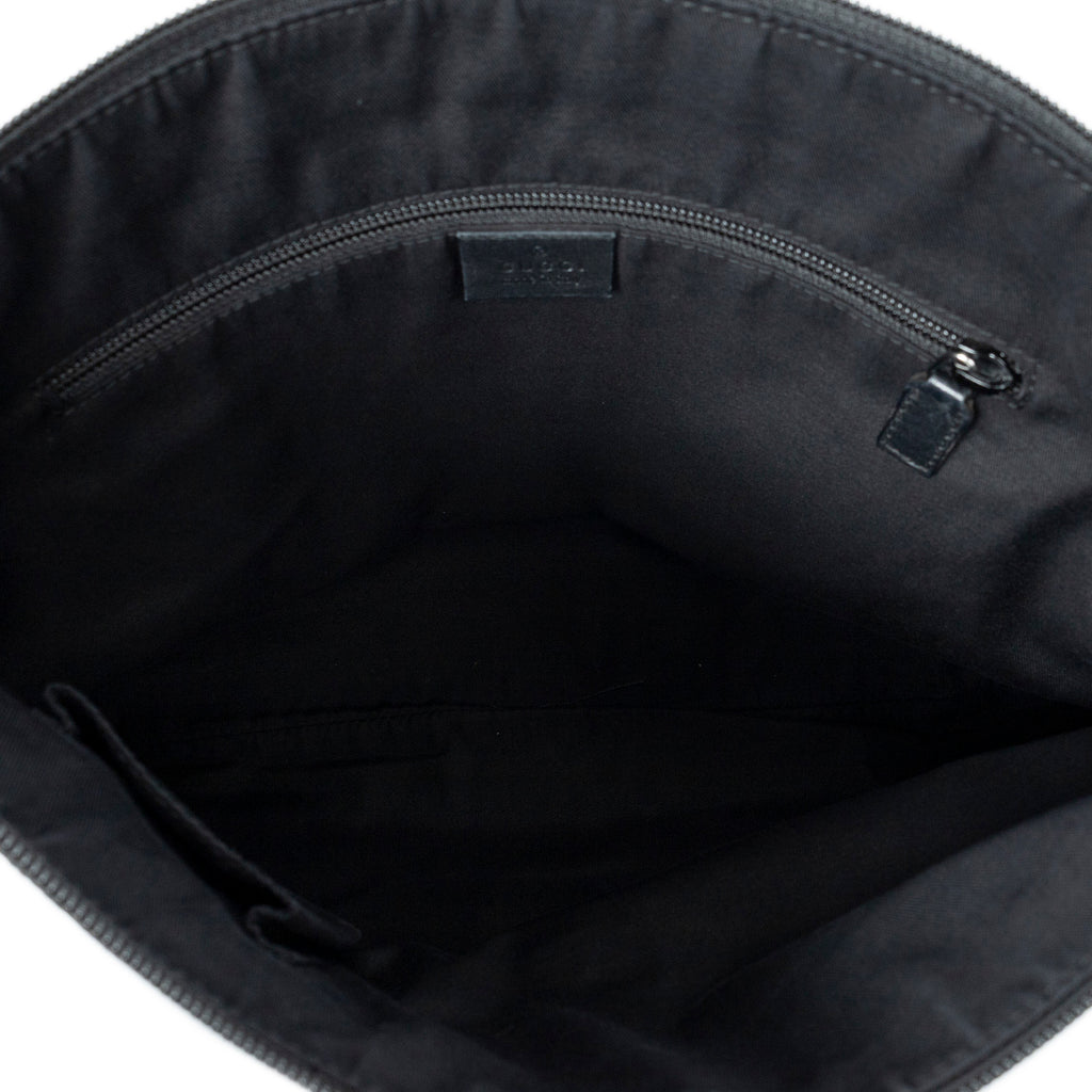 Shoulder Bag Large Messenger Black Monogrammed Canvas