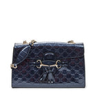 Shoulder Bag Medium Emily Chain Flap Purple Guccissima Patent Leather