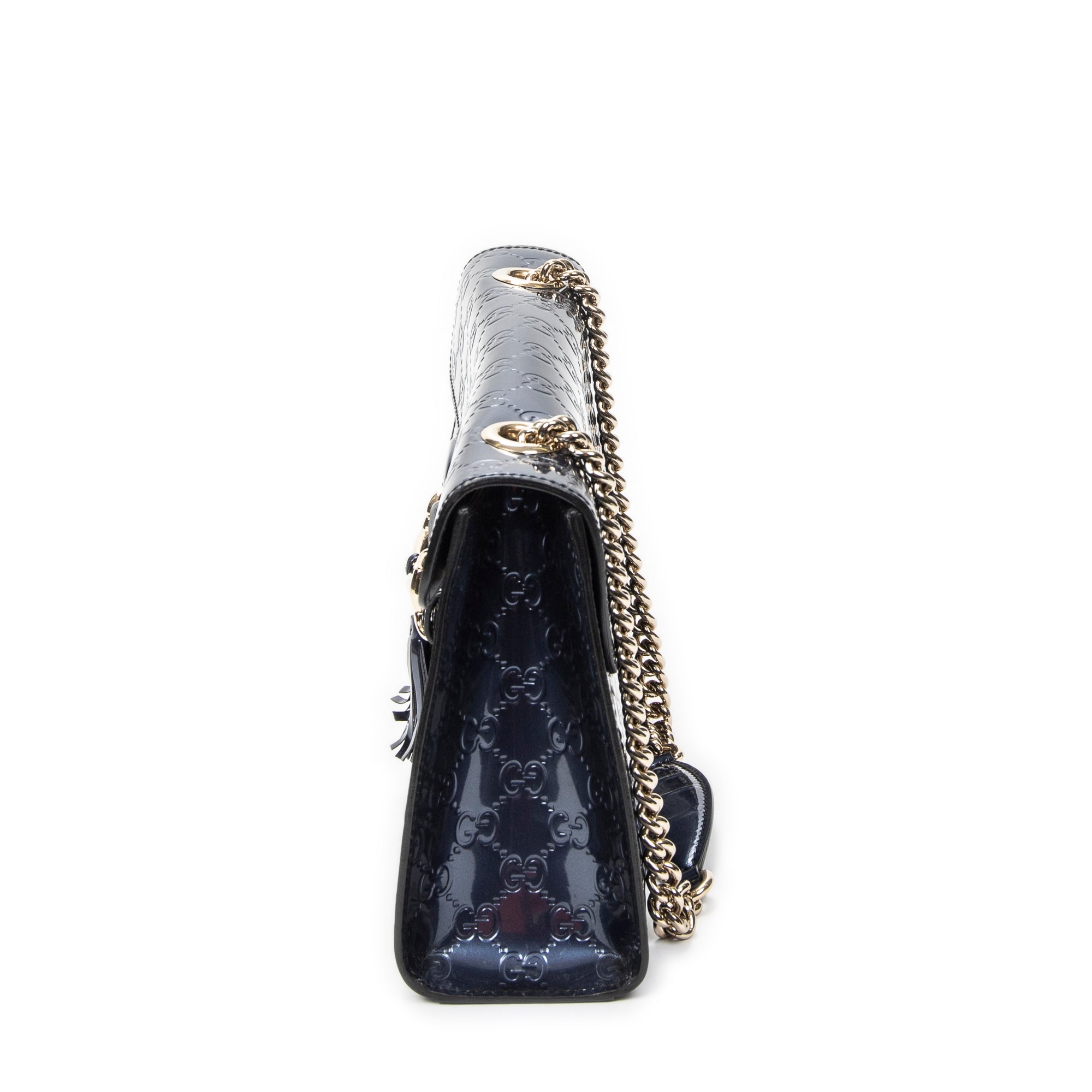 Shoulder Bag Medium Emily Chain Flap Purple Guccissima Patent Leather
