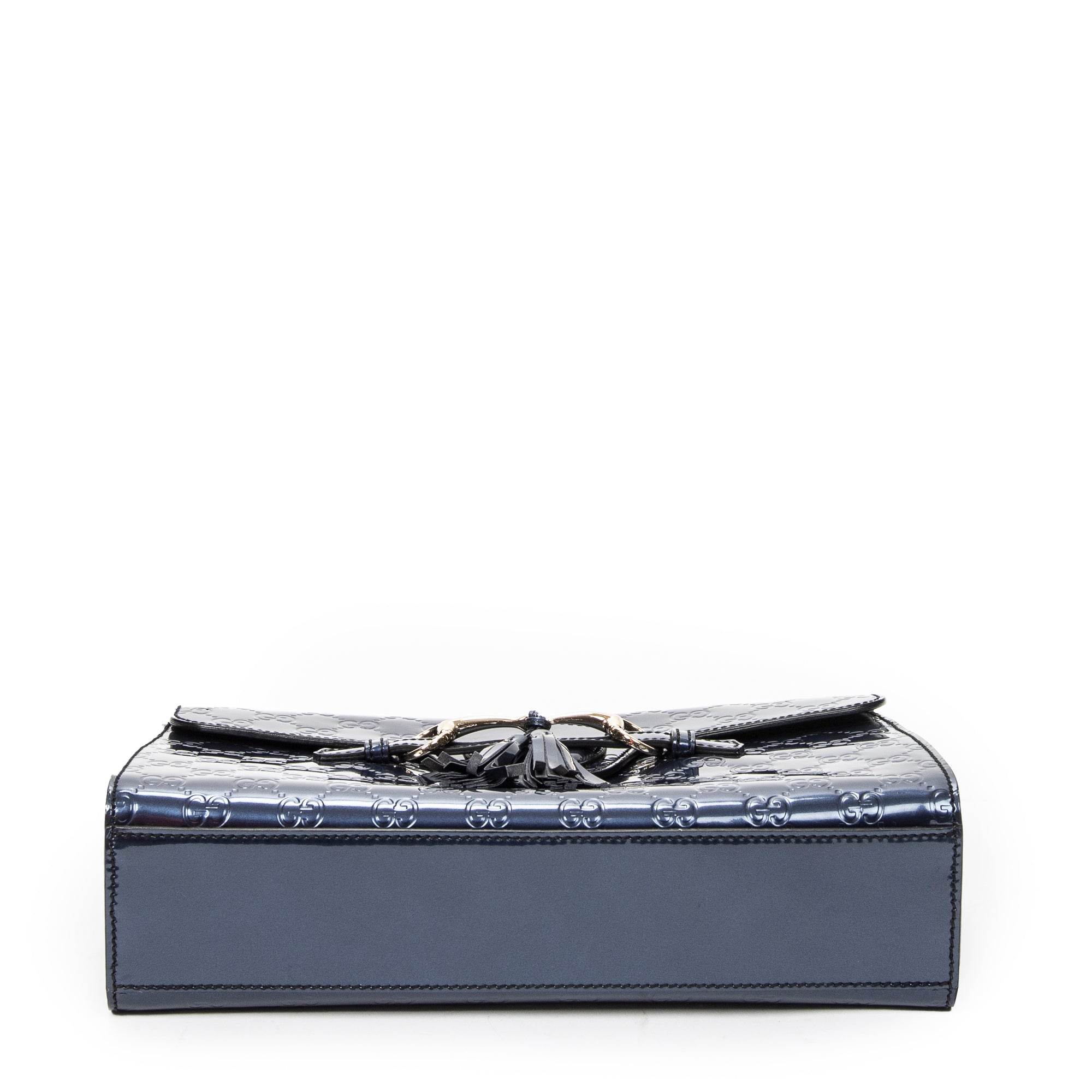 Shoulder Bag Medium Emily Chain Flap Purple Guccissima Patent Leather