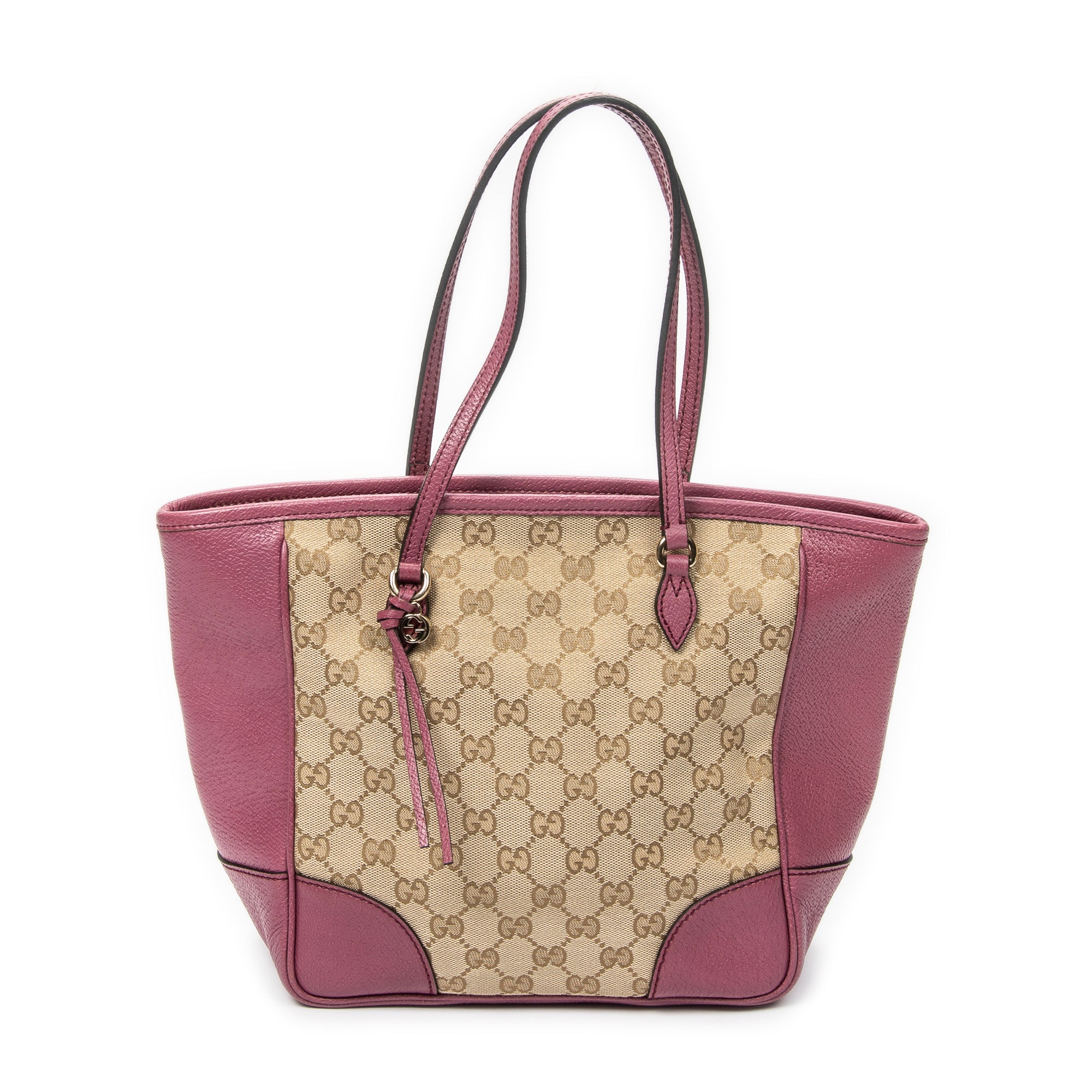 Bolso de hombro mediano Bree Tote Lona monograma beige