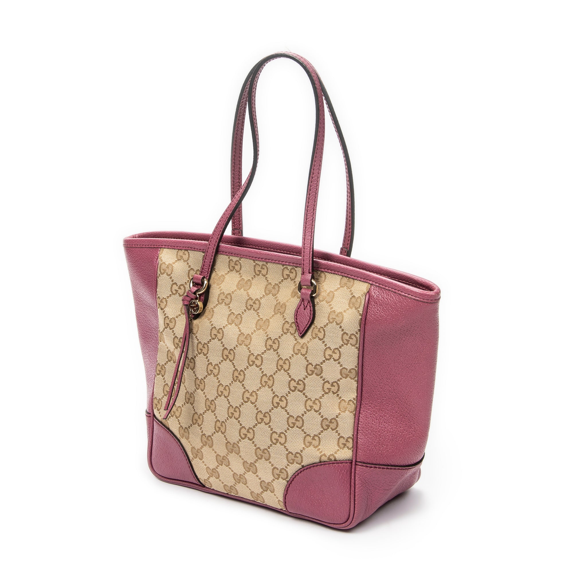 Bolso de hombro mediano Bree Tote Lona monograma beige