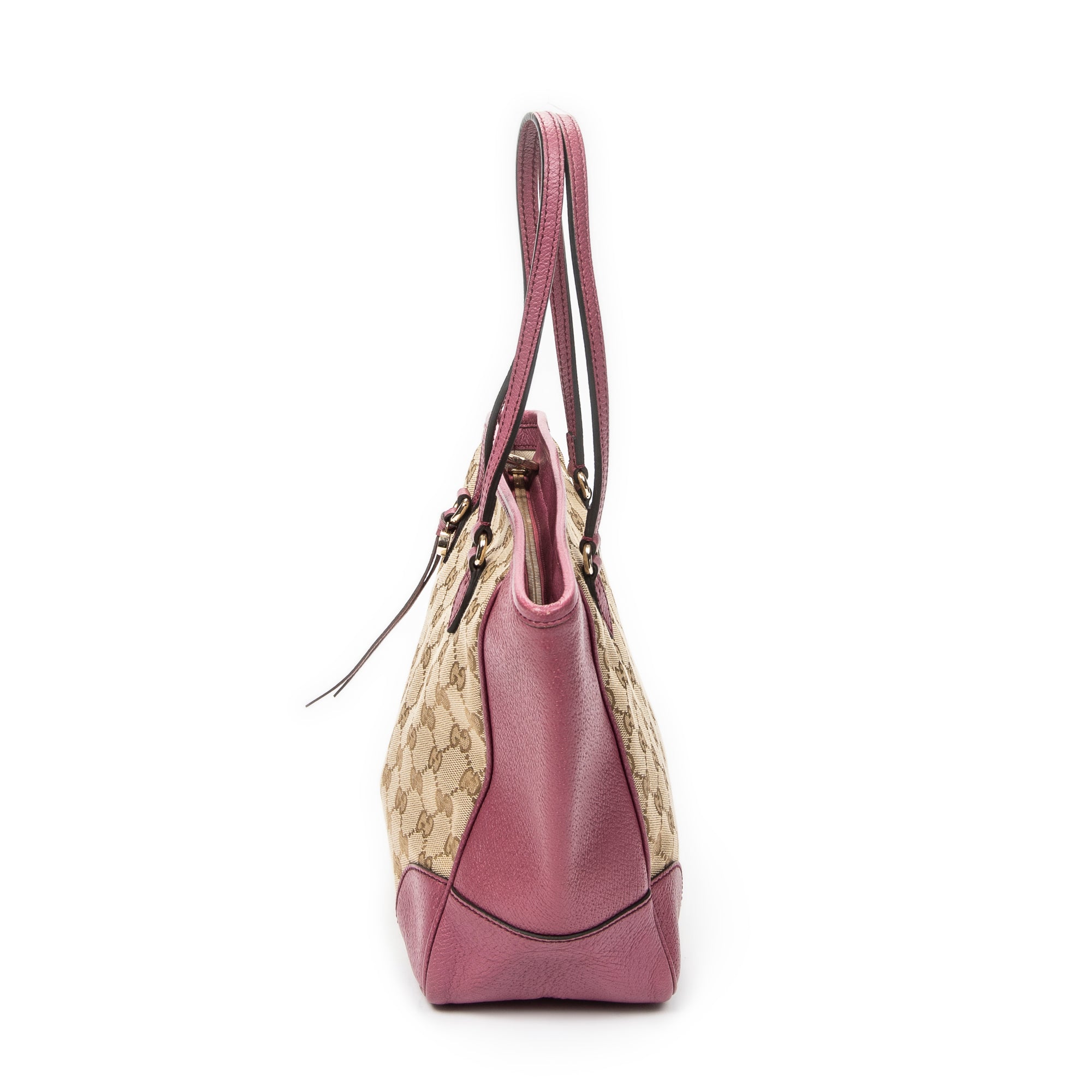 Bolso de hombro mediano Bree Tote Lona monograma beige