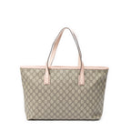 Shoulder Bag Large Zip Shopping Tote Beige Supreme Coated Canvas