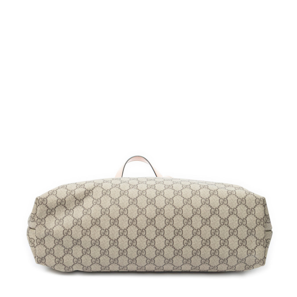 Shoulder Bag Large Zip Shopping Tote Beige Supreme Coated Canvas