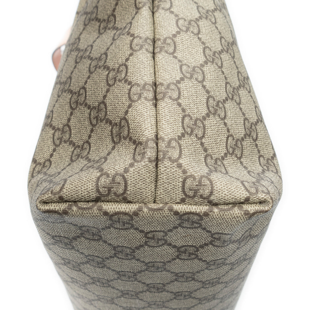 Shoulder Bag Large Zip Shopping Tote Beige Supreme Coated Canvas