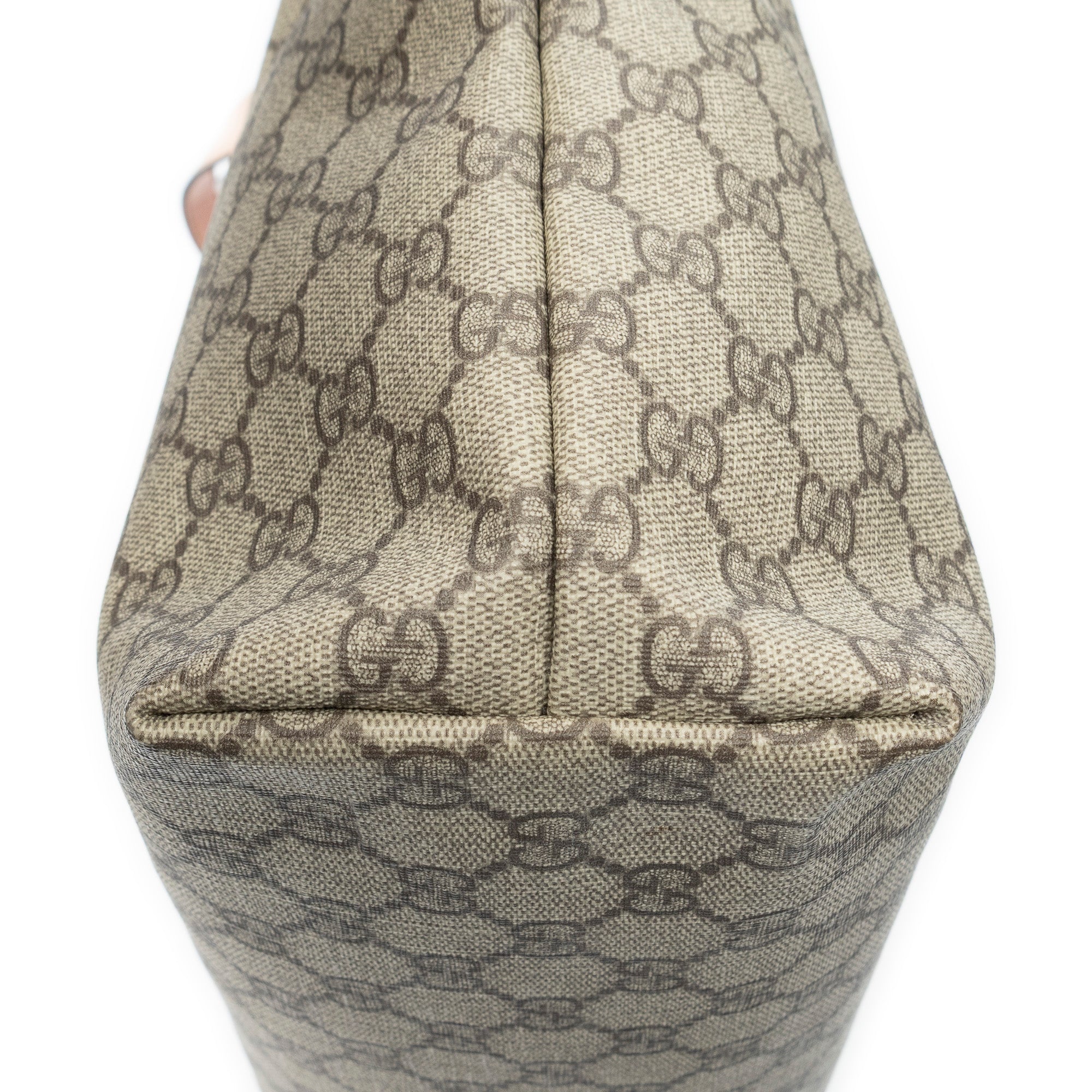 Shoulder Bag Large Zip Shopping Tote Beige Supreme Coated Canvas