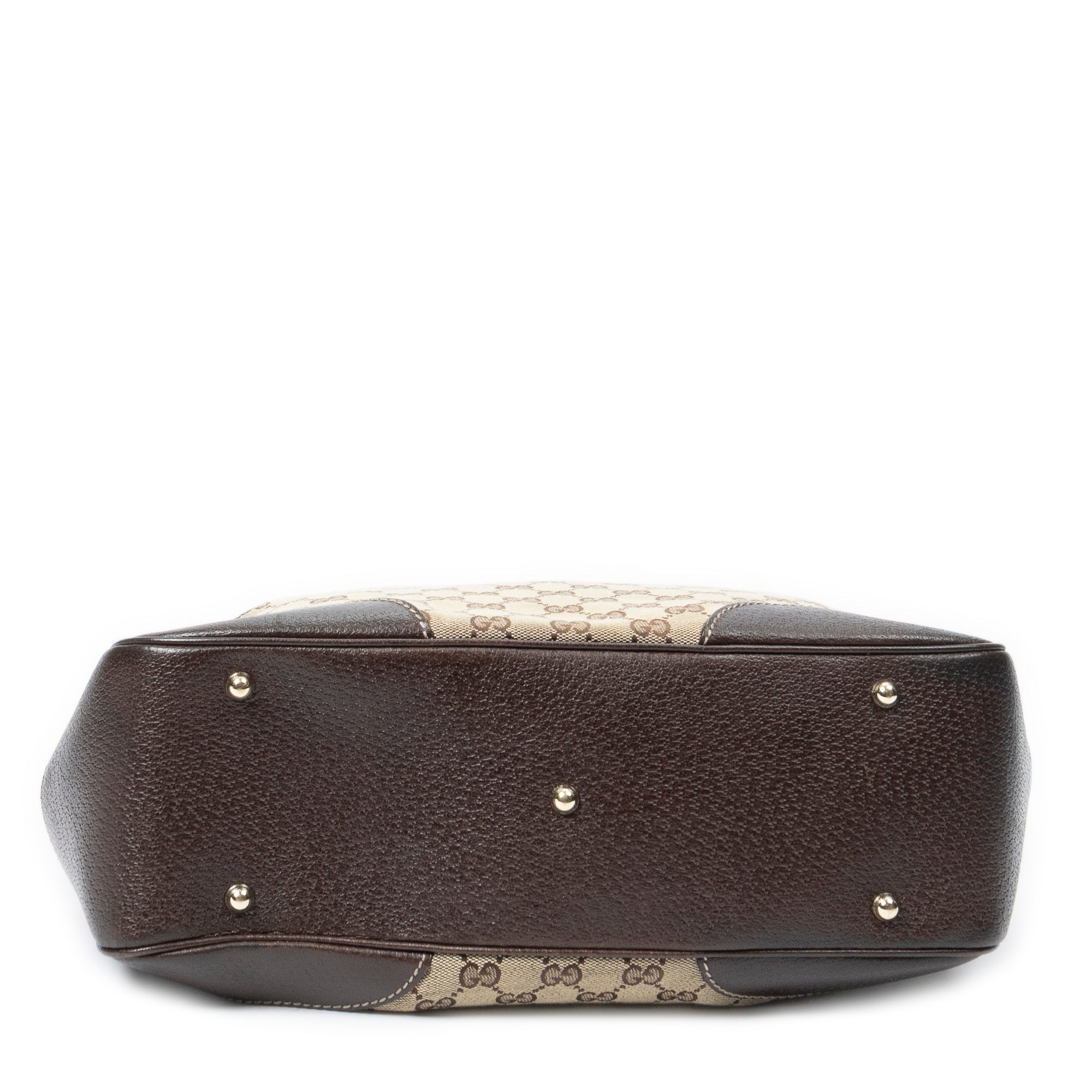 Shoulder Bag Bamboo Horsebit Tote Beige Monogrammed Canvas