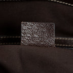 Shoulder Bag Bamboo Horsebit Tote Beige Monogrammed Canvas
