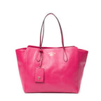 Shoulder Bag Medium Swing Tote Pink Grained Calfskin Leather