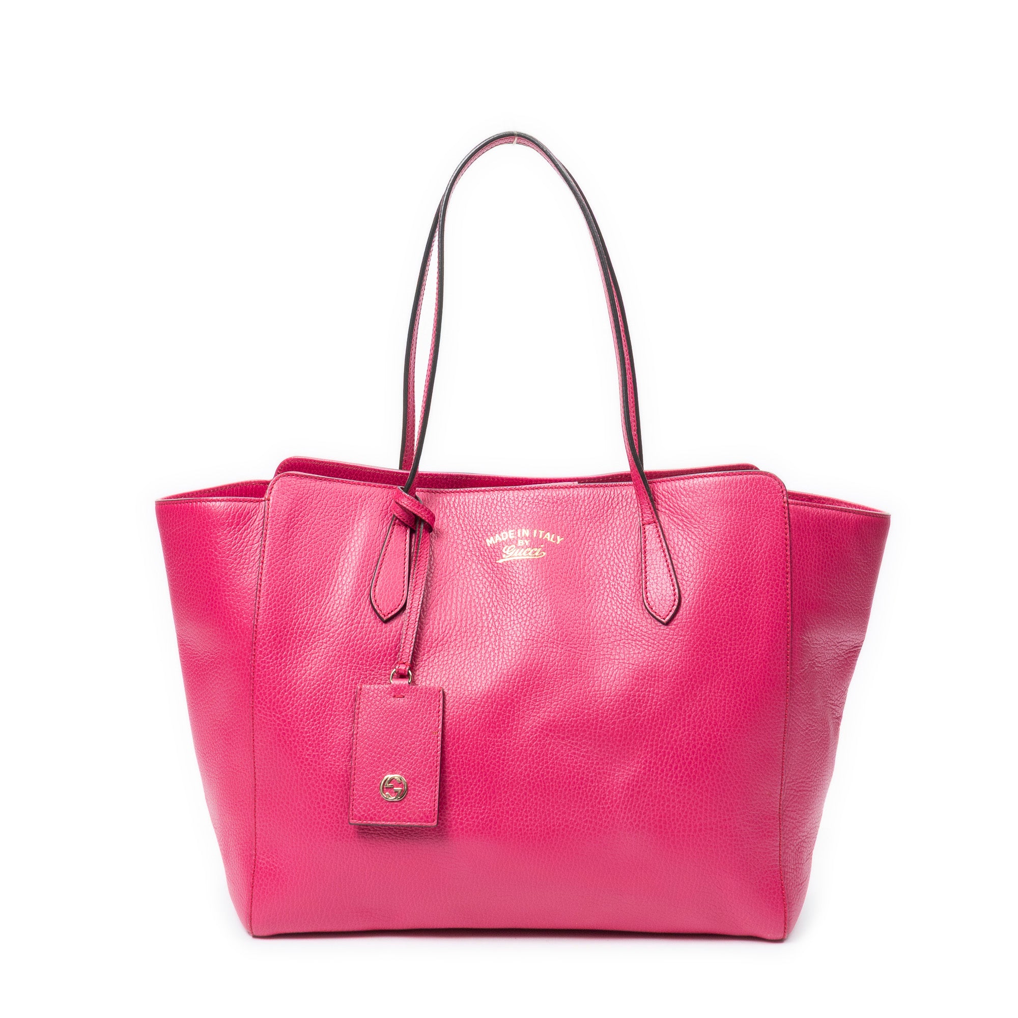 Shoulder Bag Medium Swing Tote Pink Grained Calfskin Leather
