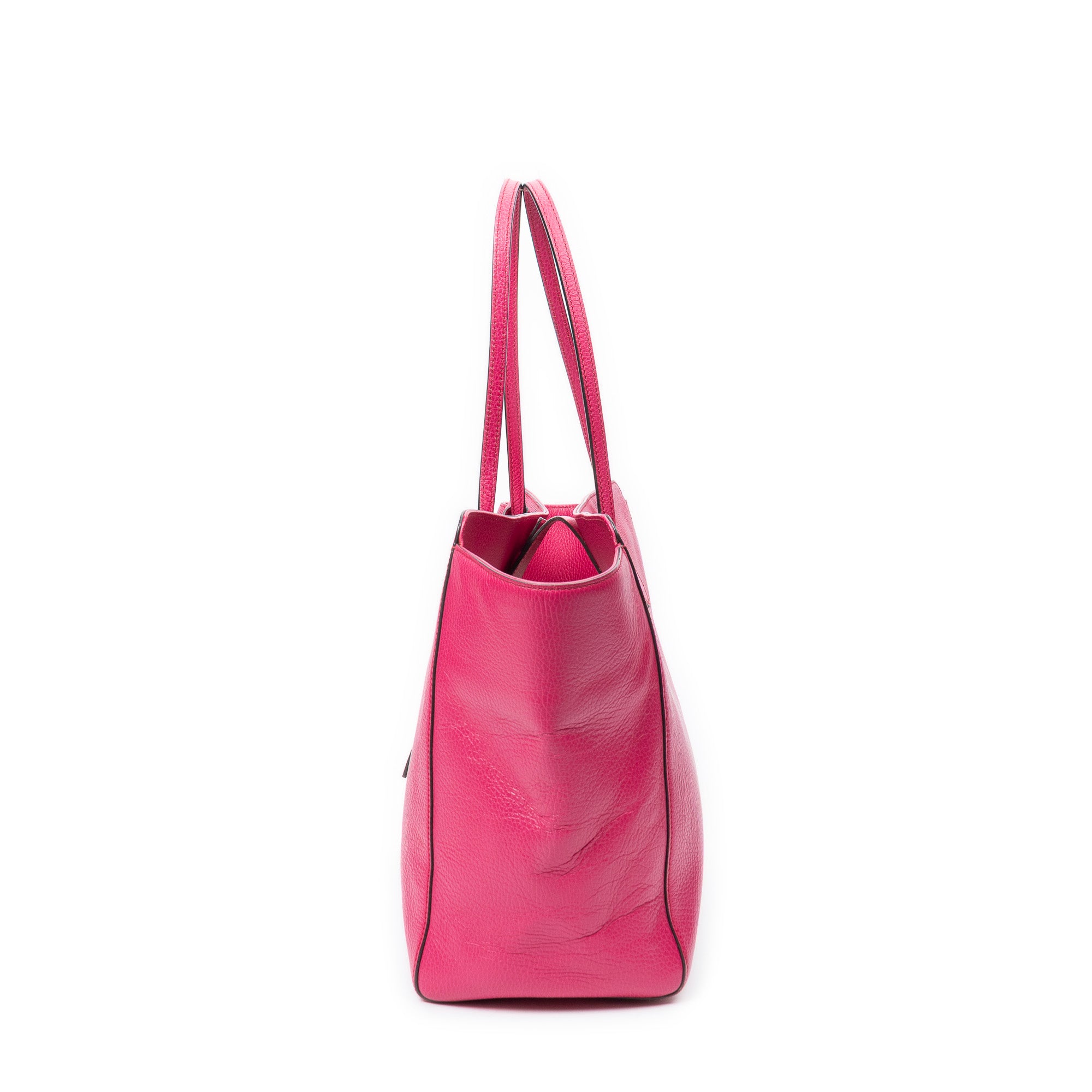 Shoulder Bag Medium Swing Tote Pink Grained Calfskin Leather