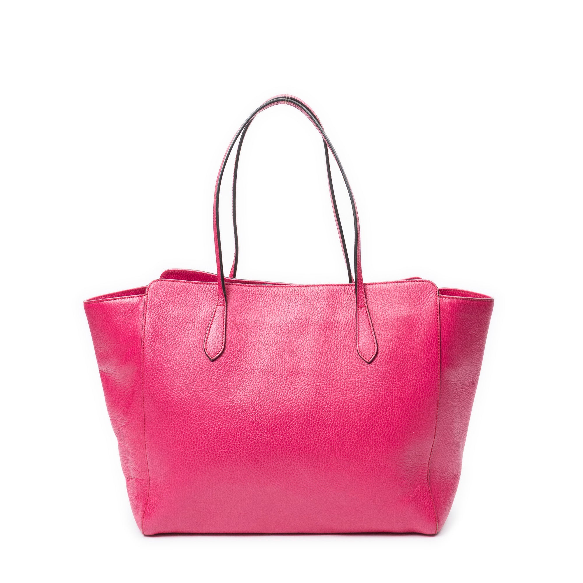 Shoulder Bag Medium Swing Tote Pink Grained Calfskin Leather