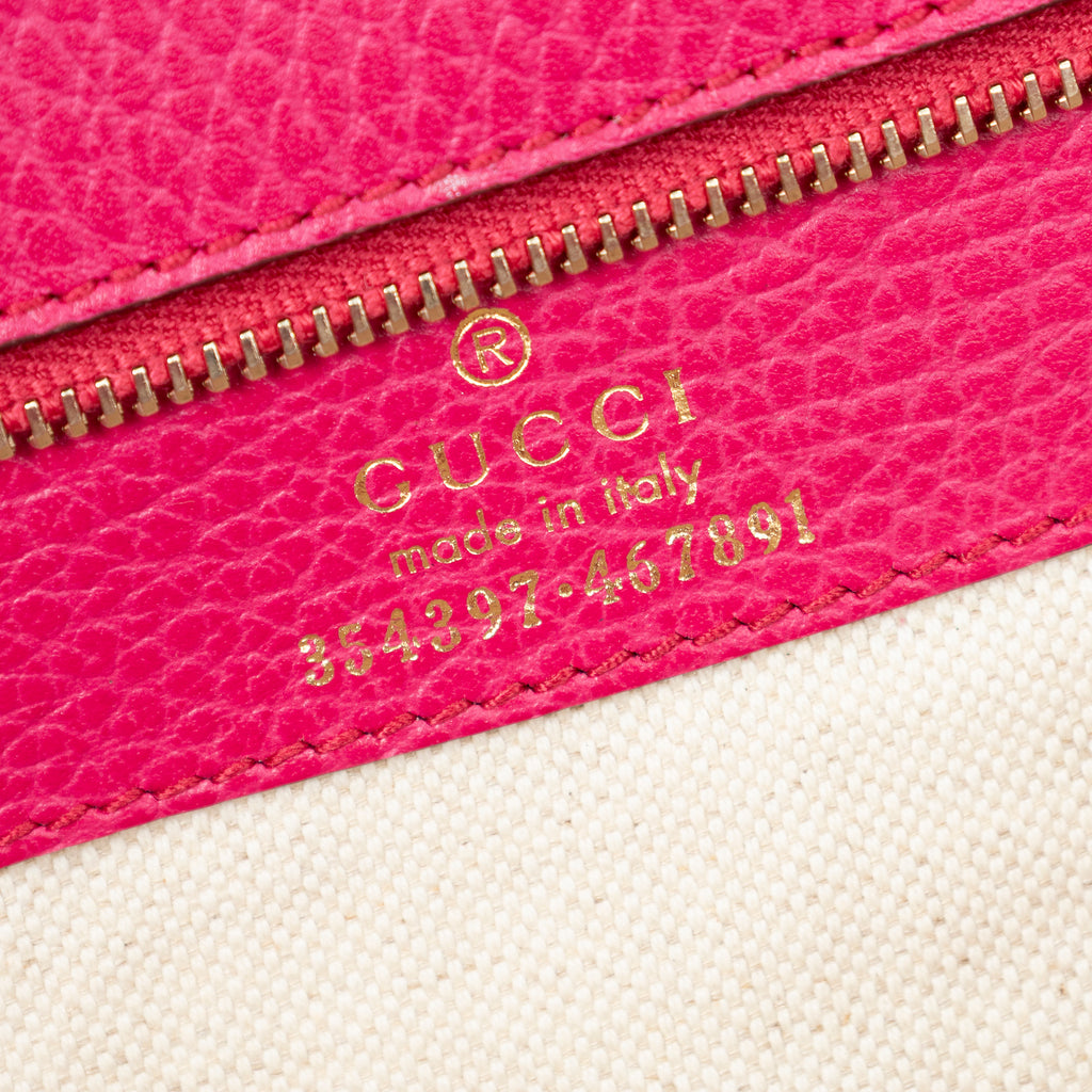 Bolso de hombro mediano Swing Tote Piel de becerro graneada rosa