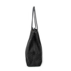 Shoulder Bag Drawstring Vertical Tote Black Monogrammed Nylon Canvas