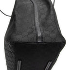 Shoulder Bag Drawstring Vertical Tote Black Monogrammed Nylon Canvas