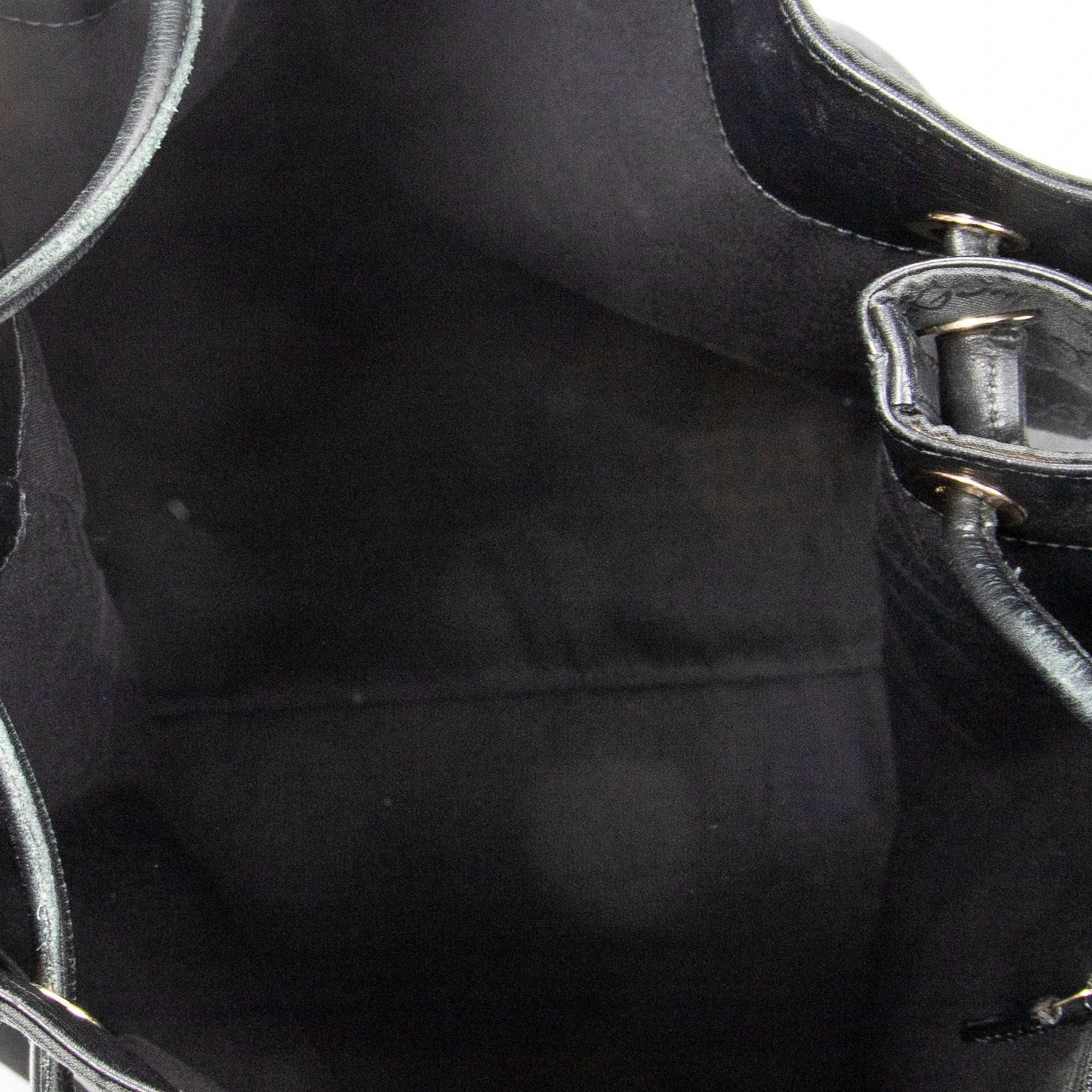 Bolso de hombro con cordón, tote vertical, lona de nailon monogramada negra