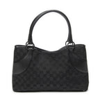 Sac bandoulière horizontal cabas en jacquard Toile monogrammée noire