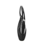 Sac bandoulière horizontal cabas en jacquard Toile monogrammée noire