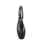 Sac bandoulière horizontal cabas en jacquard Toile monogrammée noire