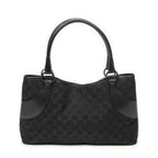 Sac bandoulière horizontal cabas en jacquard Toile monogrammée noire