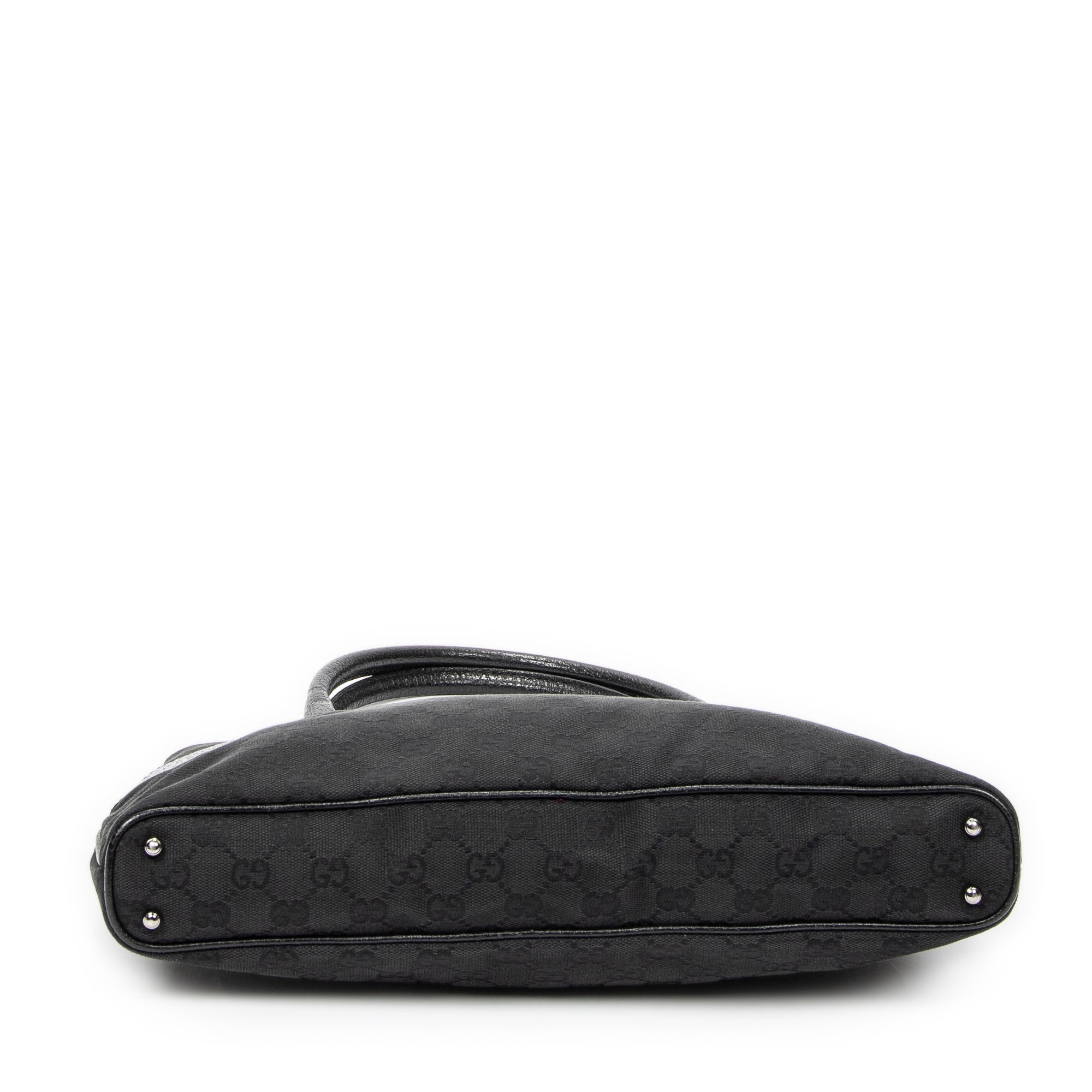 Sac bandoulière horizontal cabas en jacquard Toile monogrammée noire
