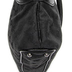 Sac bandoulière horizontal cabas en jacquard Toile monogrammée noire