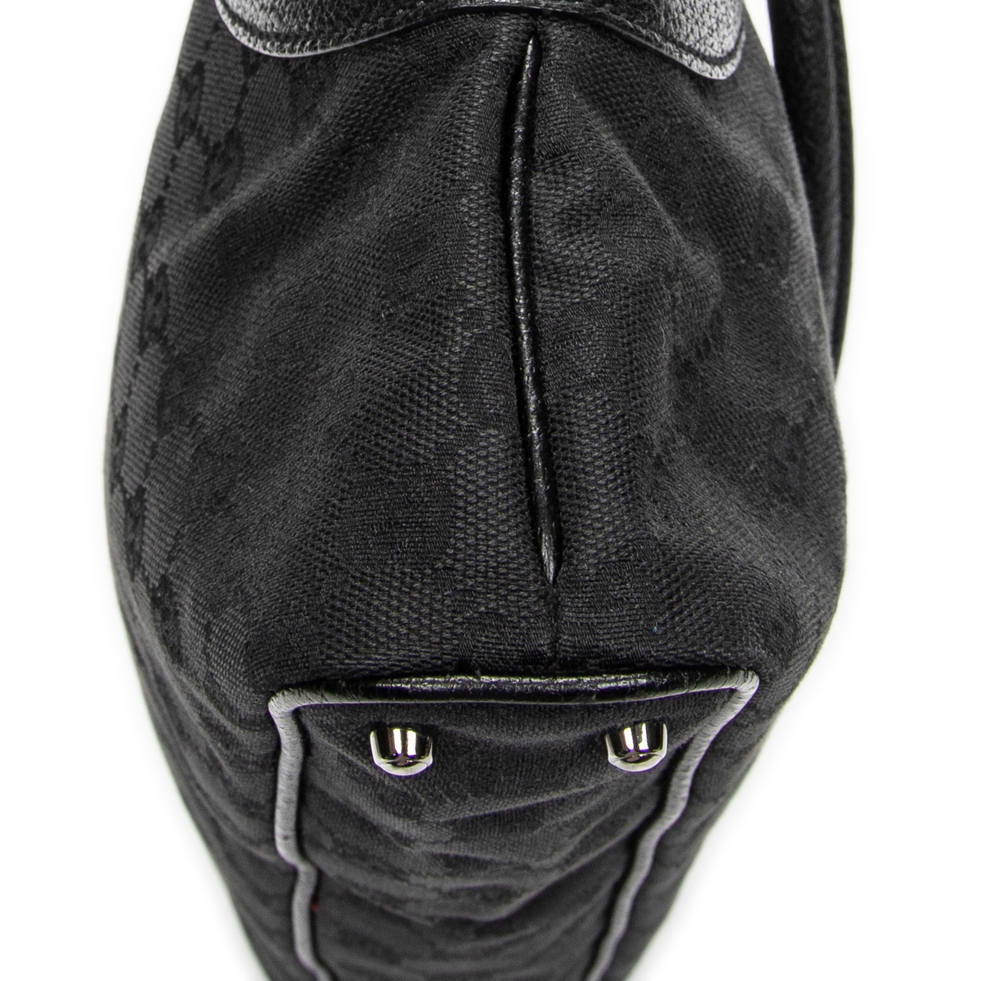 Sac bandoulière horizontal cabas en jacquard Toile monogrammée noire