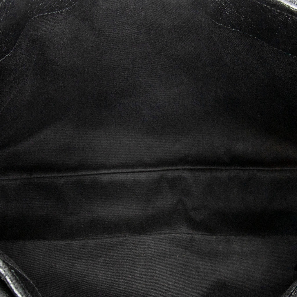 Sac bandoulière horizontal cabas en jacquard Toile monogrammée noire
