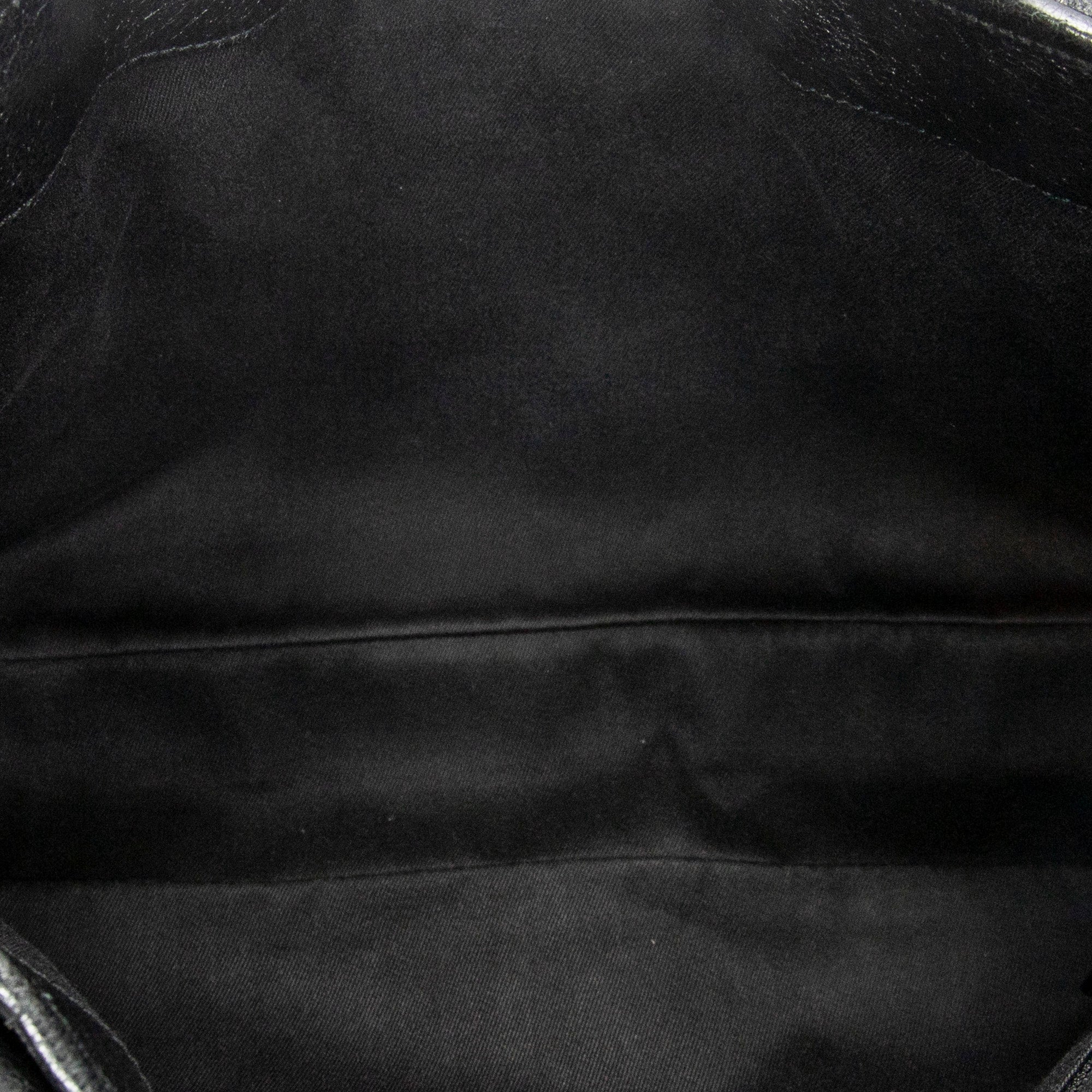 Sac bandoulière horizontal cabas en jacquard Toile monogrammée noire
