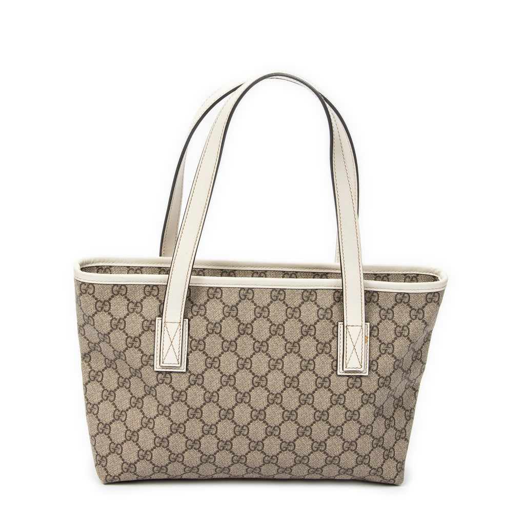 Bolso de Hombro Pequeño Joy Tote Beige Lona Recubierta Supreme
